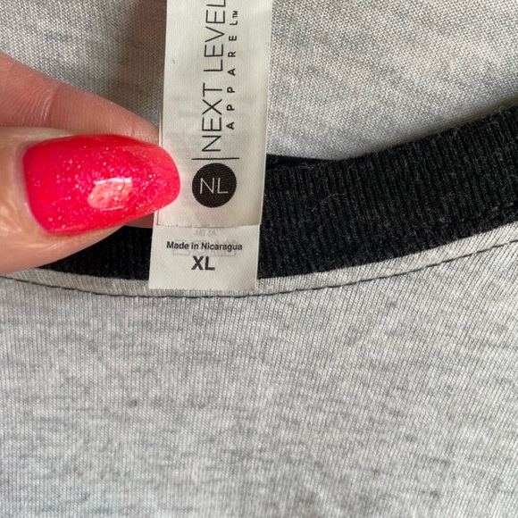 Next Level Apparel Hellfire Club Stranger Things Black and Gray Baseball Tee XL - Picture 2 of 2